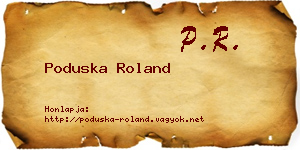 Poduska Roland névjegykártya